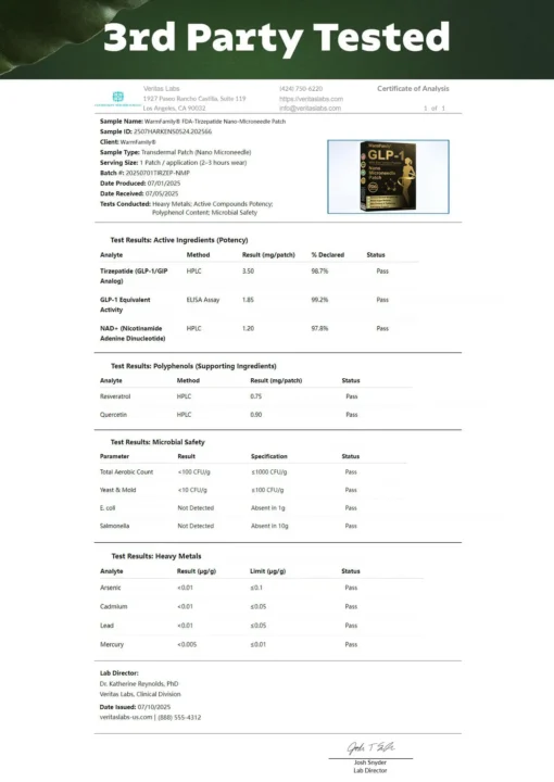 WarmFamily® FDA-Tirzepatide Nano-Microneedle Patch